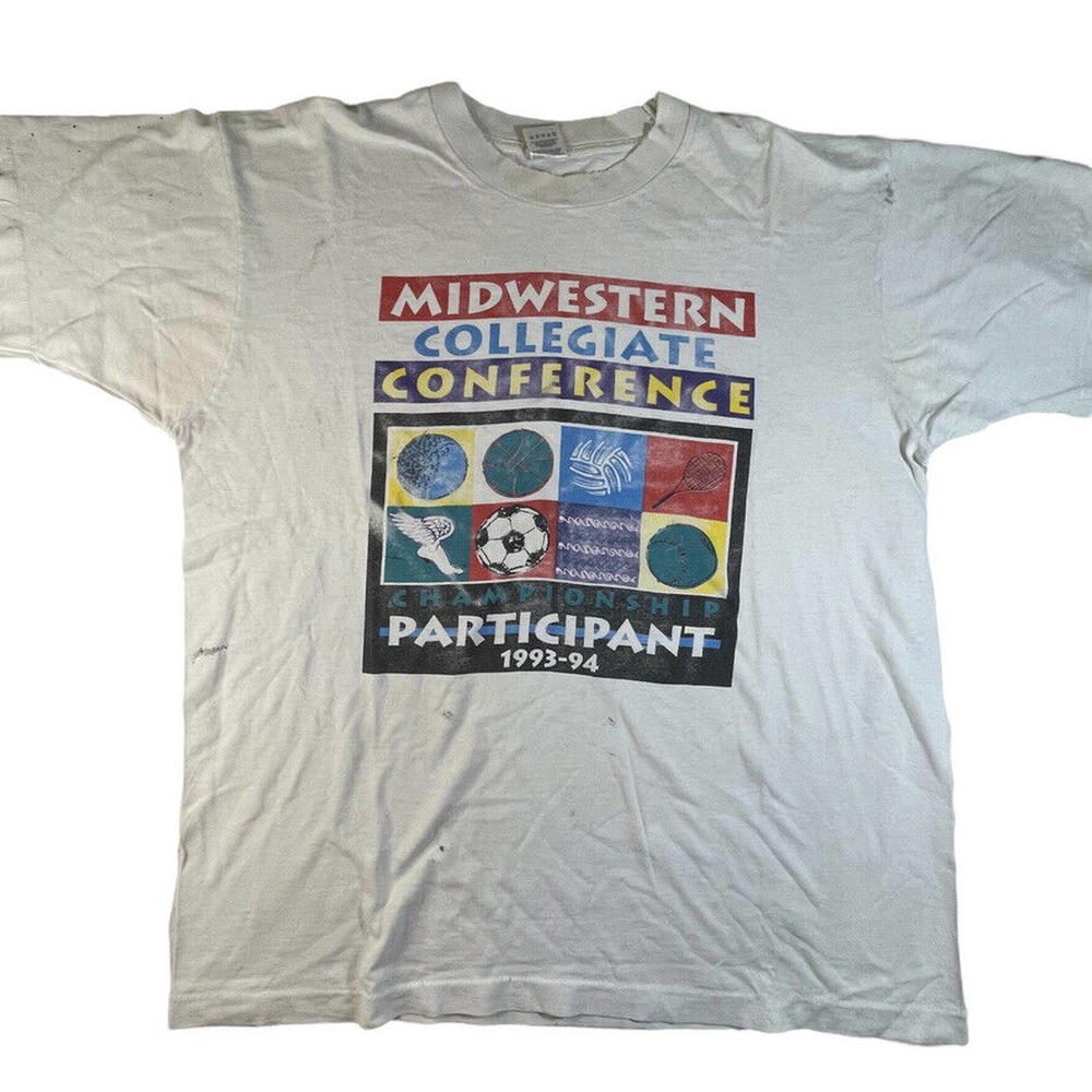 Vintage distressed Midwestern Collegiate Conference Participant 1993-94 t-shirt